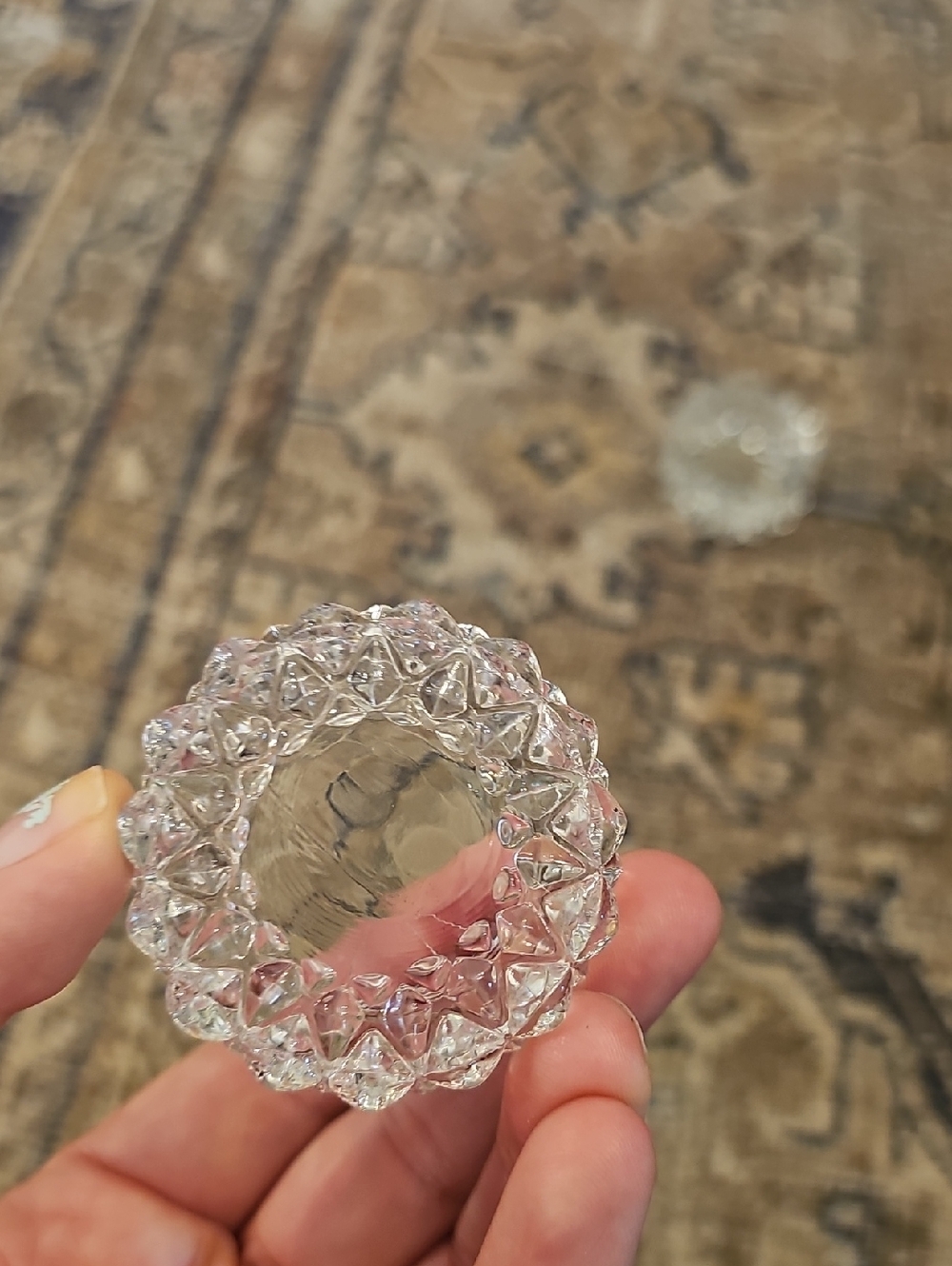 SALE! EAPG Salt Dip (CELLAR) Set With Diamond Point Pattern - Picture 6 of 10